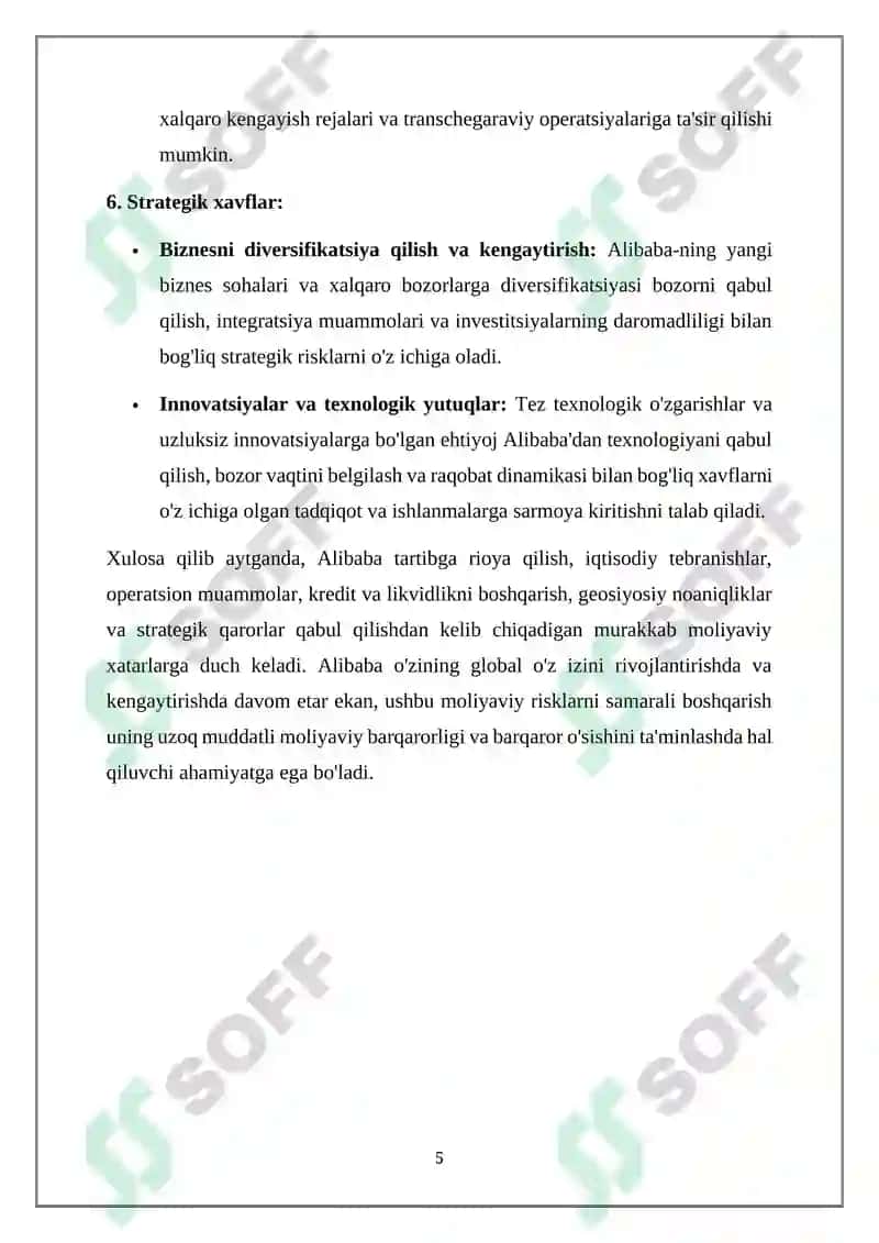 Alibaba kompaniyasining moliyaviy barqarorlik tahlili 5