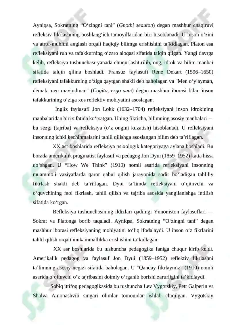 O’qituvchining pedagogik faoliyatda kasbiy refleksiyaning o’rni 5