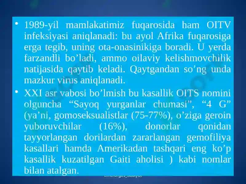 OIV va OITS haqida umumiy ma'lumot 5