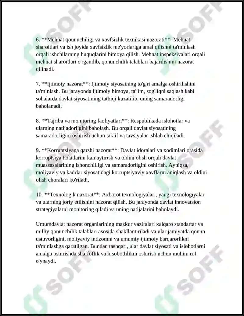Umumdaavlat nazorat organlari va ularning moliyaviy nazoratini tashkil etishi 5