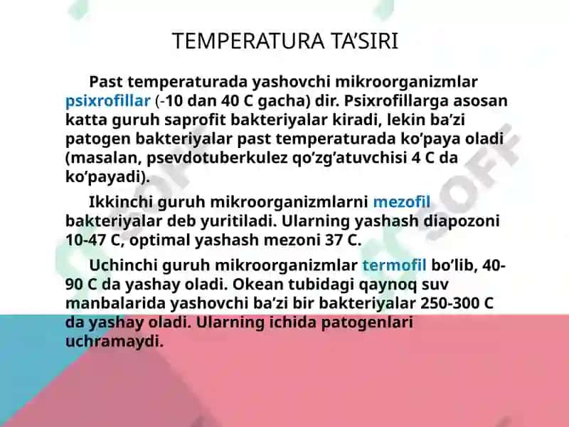Mikroorganizmlarining ta’siri 5