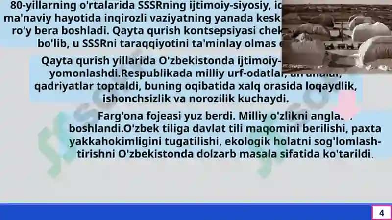 Mustaqillikka erishisharafasida O’zbekistondagi ijtimoiy-siyosiy jarayonlar 5