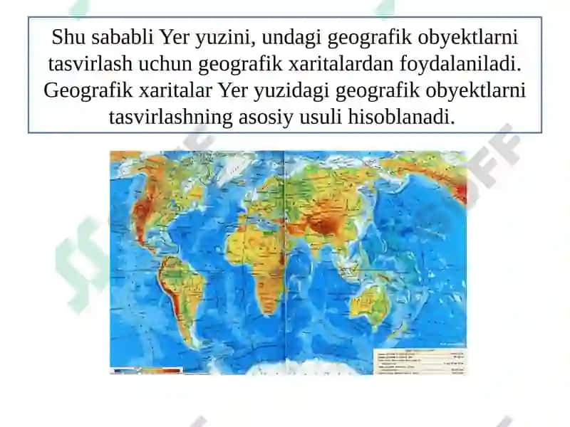 GEOGRAFIK XARITALAR. XARITA ANDAZALARI(PROYEKSIYALARI) HAQIDA TUSHUNCHA 5