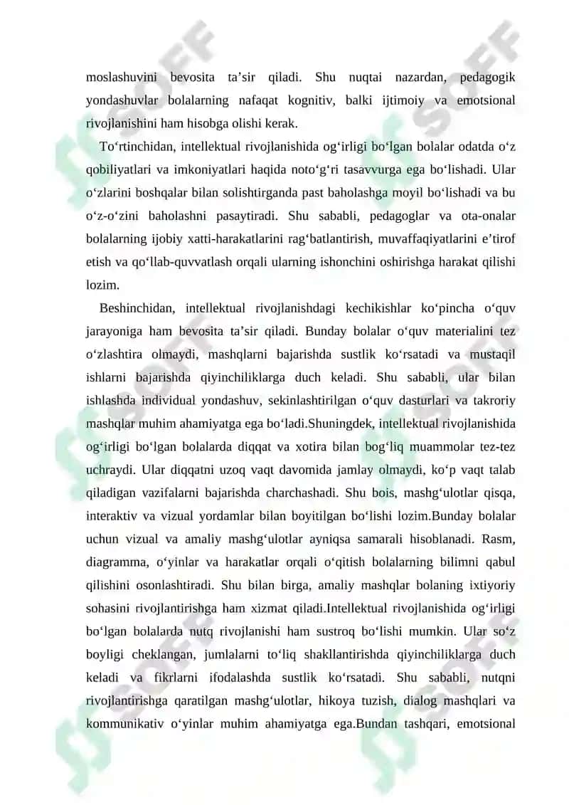 Intellektual rivojlanishida og‘irishi bo‘lgan bolalarda emotsional-ixtiyoriy sohaning rivoji 5