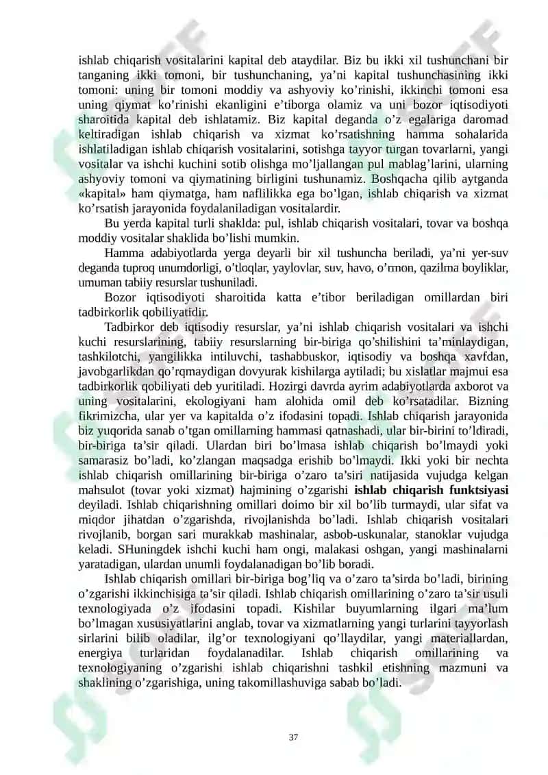 Ishlab chiqarish jarayoni va uning natijalari 5