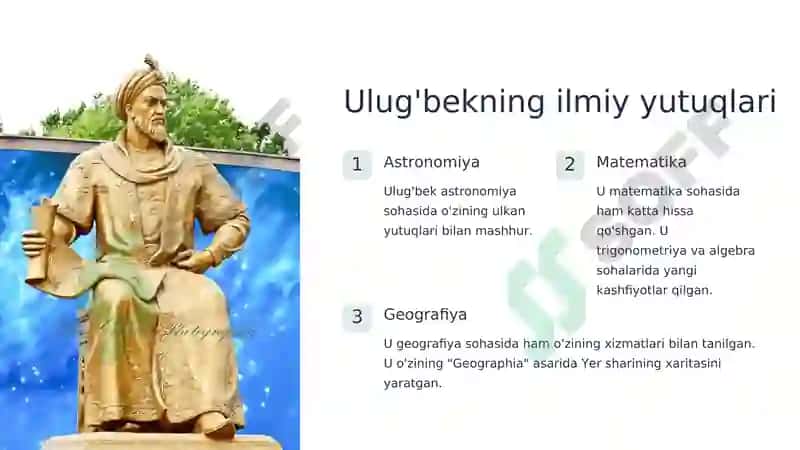 Mirzo Ulug'bek - davlat arbobi va buyuk olim 5