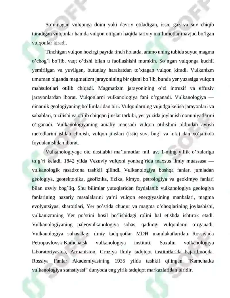 VULKANLAR VA ULARNING TURLARI, VULKANIK JARAYONLAR YOTISH SHAKLLARI PAST VULKANIK JARAYONLAR 5