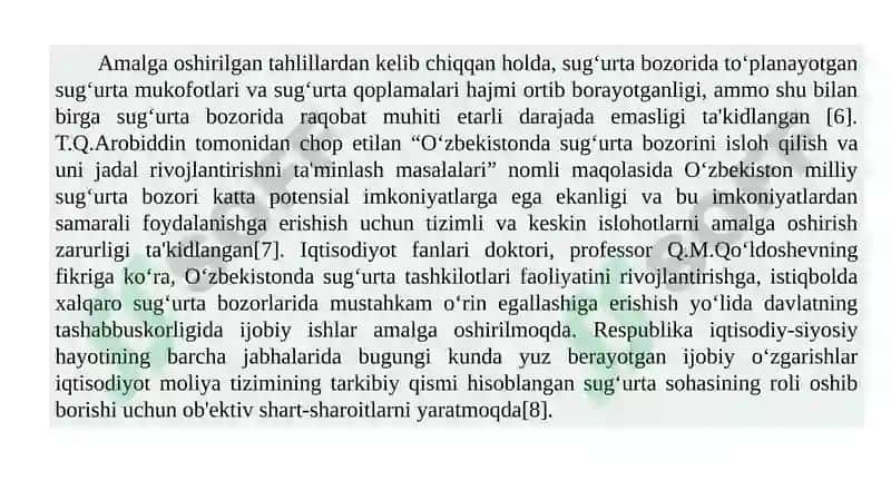 O'zbekiston sug‘urta bozori va unidavlat tomonidan tartibga solish 5