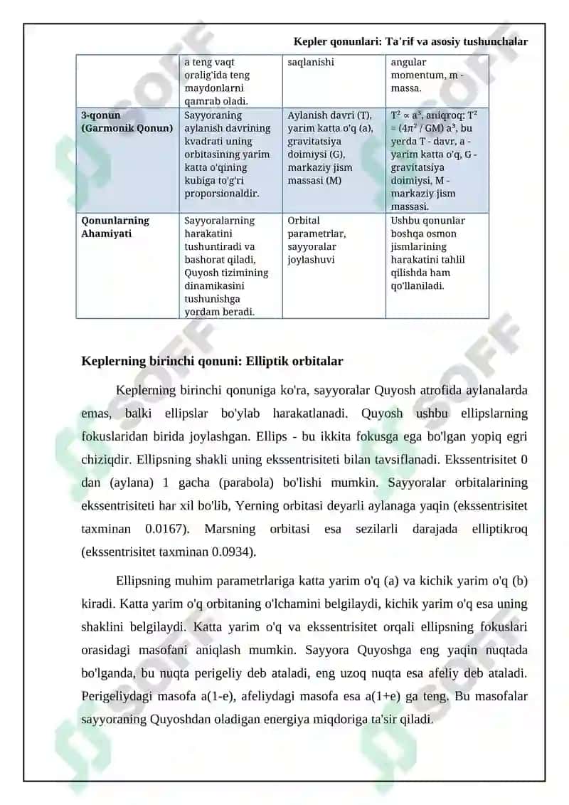 Kepler qonunlari 5