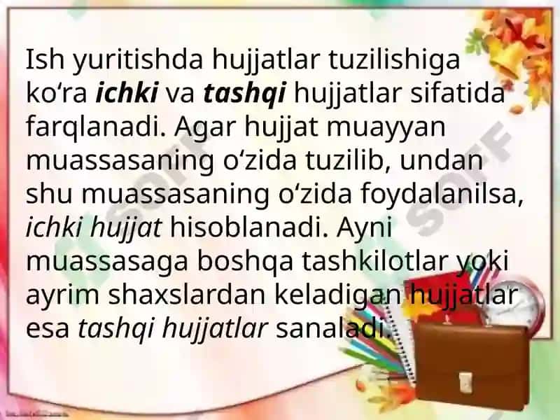 ISH HUJJATLARI VA ULARGA QO‘YILADIGAN TALABLAR 5
