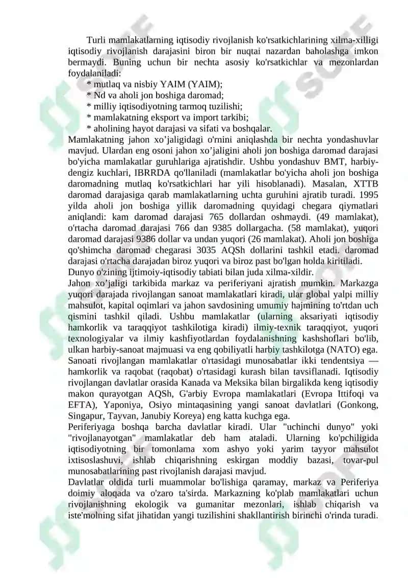 JAHON XOʻJALIGI TARAQQIYOTINING XOZIRGI ZAMON XUSUSIYATLARI 5