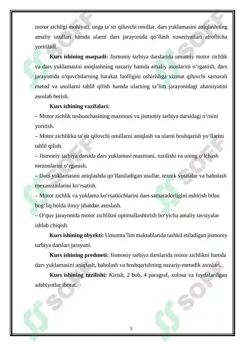 Jismoniy tarbiya darsining umumiy mator zichligi, dars yuklamasini aniqlash usullari 5