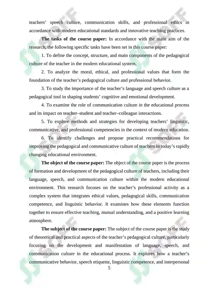 PEDAGOGICAL CULTURE OF THE TEACHER. CULTURE OF LANGUAGE, SPEECH, AND COMMUNICATION. 5