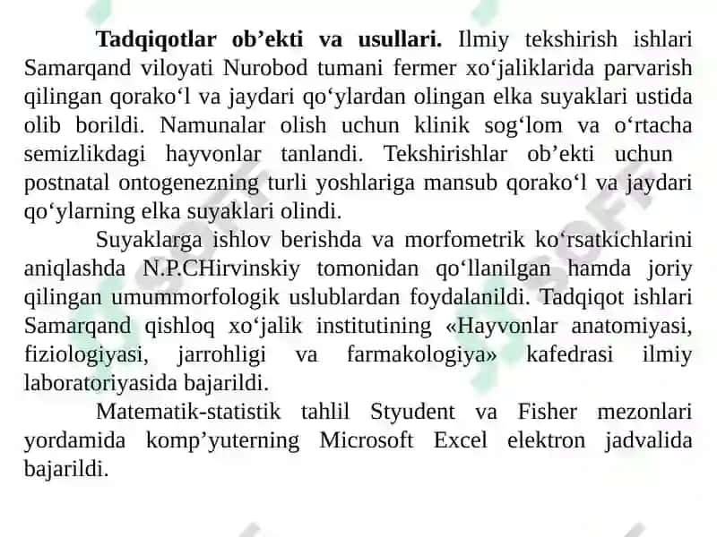 TURLI YOSHDAGI QO‘YLAR ELKA SUYAGINING MAKRO-MIKROANATOMIK TUZILISHINING O‘ZIGA XOS JIHATLARI 5