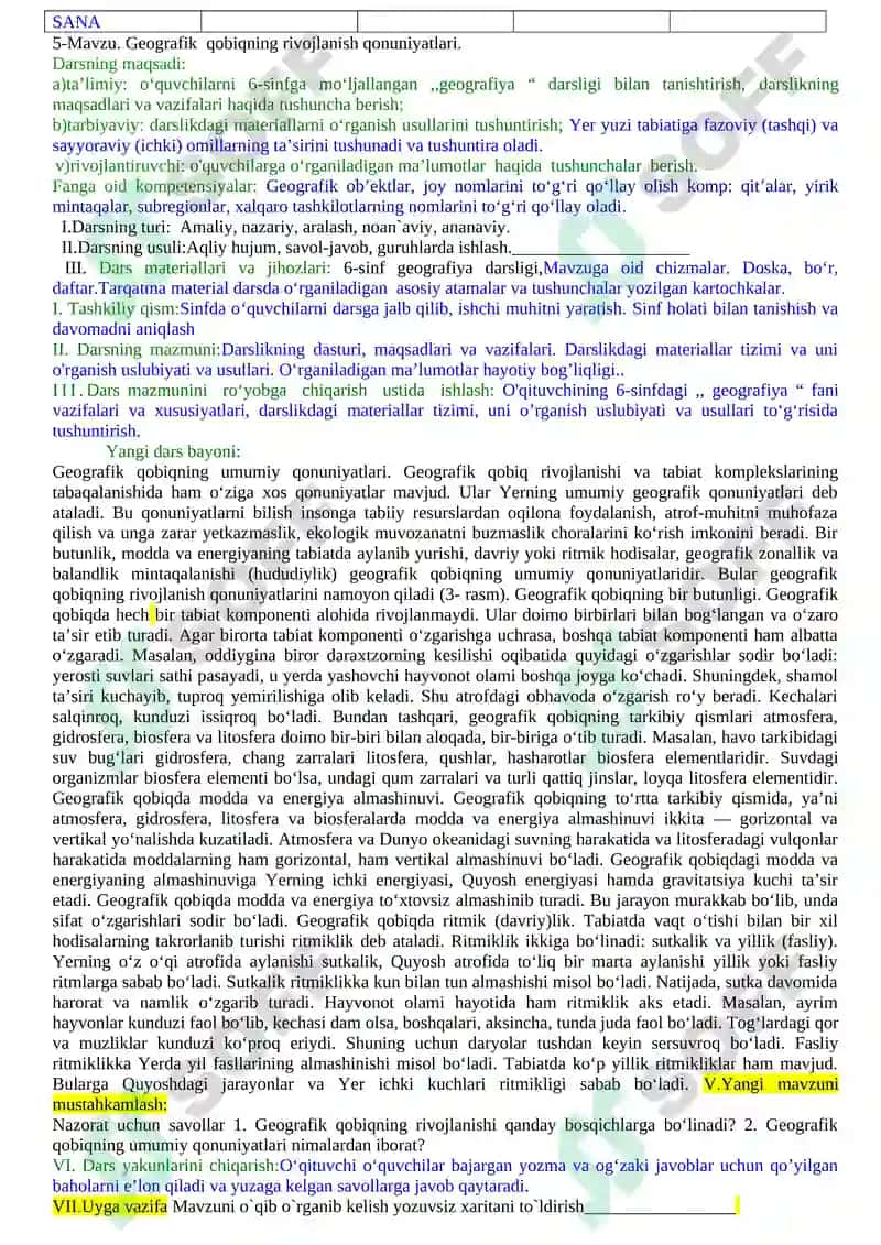 Kirish Materiklar va okeanlar tabiiy geografiyasi kursi 5