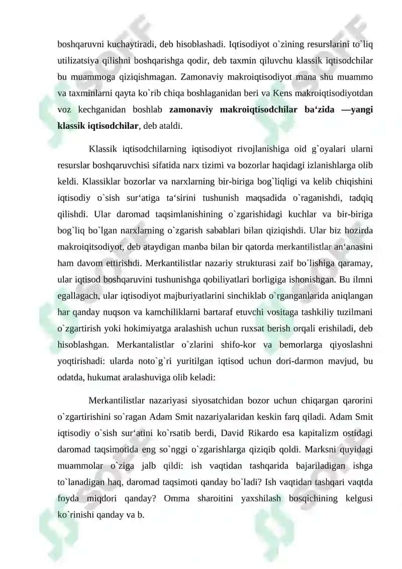 Klassik iqtisodiy maktabning yuzaga kelishi, rivojlanishi va yakunlanishi. Marjinalizm iqtisodiy ta`limoti 5