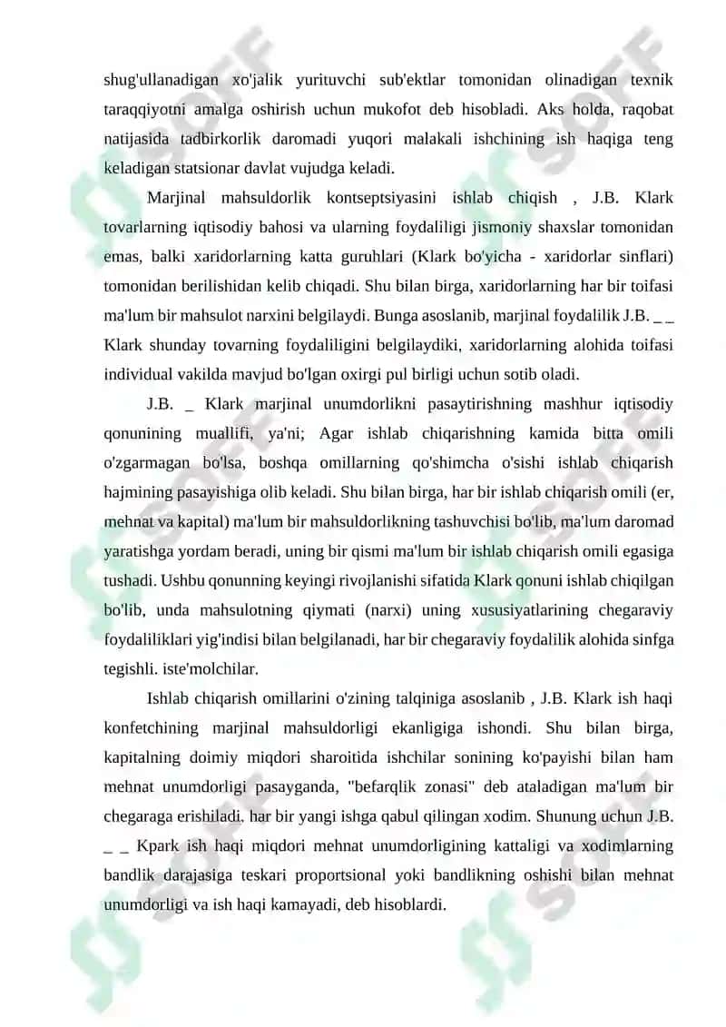 J.B. Klarkning iqtisod nazariyalari 5