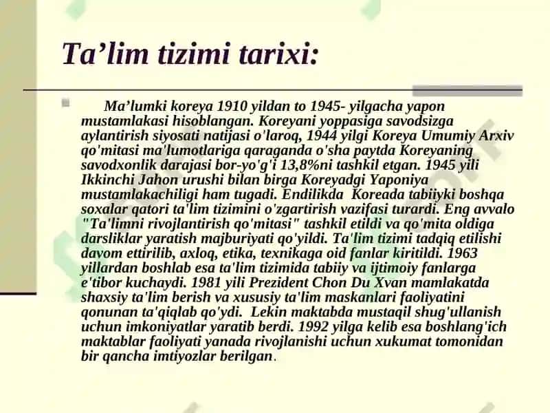 Osiyo mamlakatlarida ta’lim tizimi (Janubiy Koreya) 5