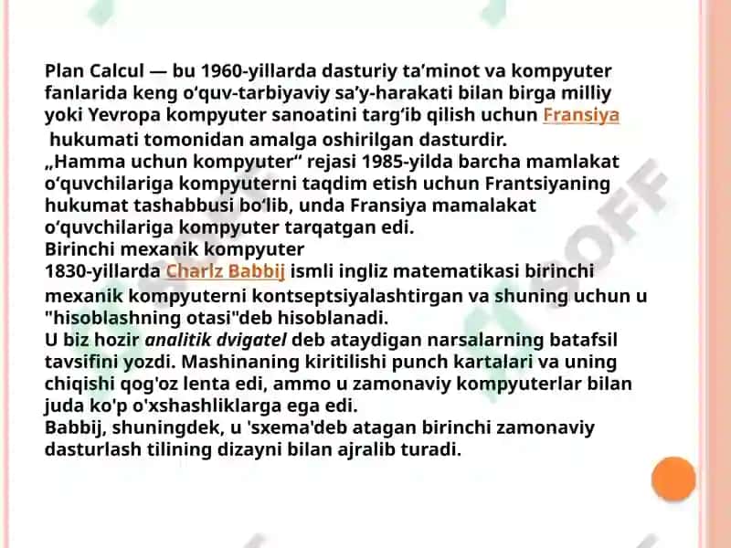 1960-1970 yillarda  kompyuterlar nomlari,tarkibi,ish faoliyati rivojlanishi 5