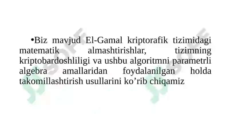 El-Gamal kriptografik algoritmi 5