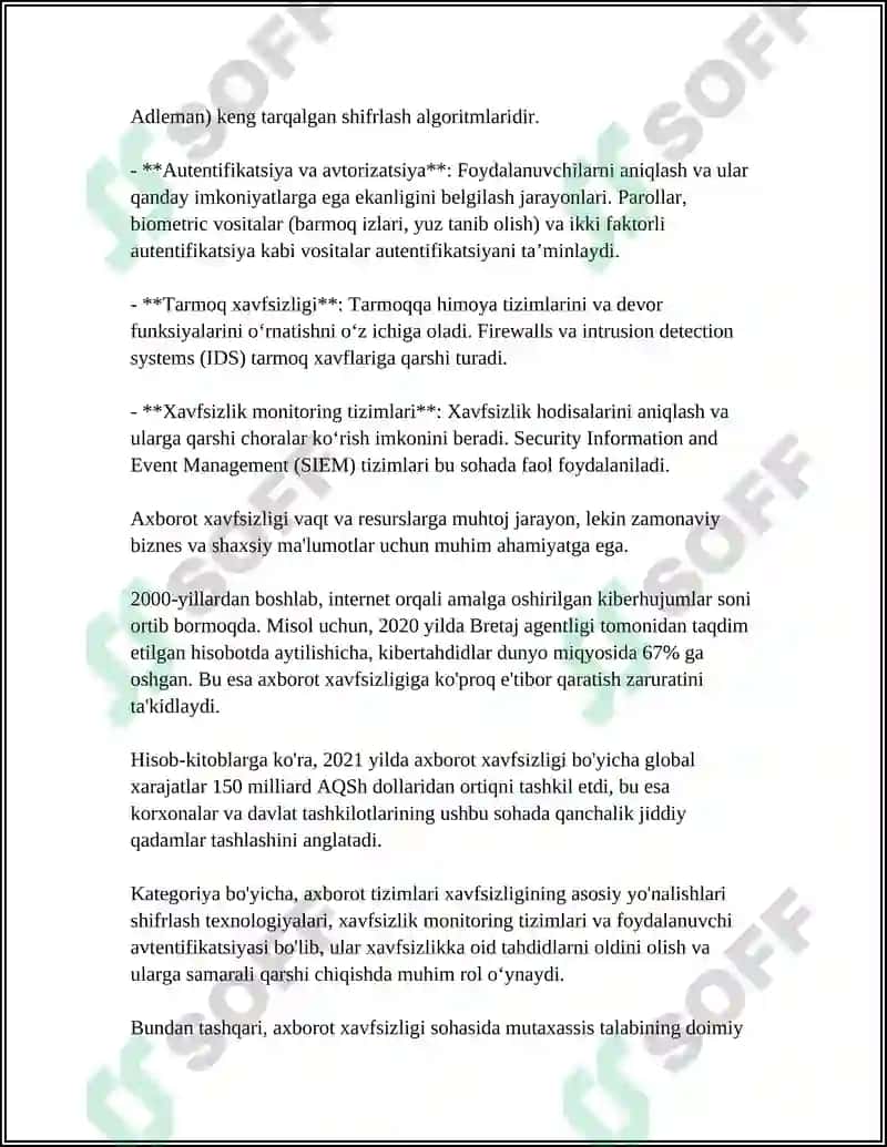 AXBOROT TIZIMLARI VA RESURSLARIDAN RUXSATSIZ FOYDALANISHLARNI ANIQLASH USLUBIYATI 5