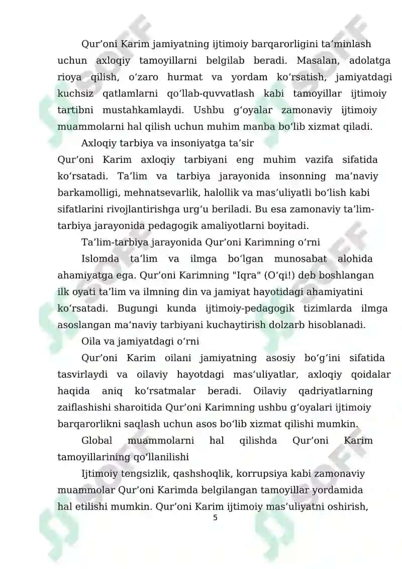 Islom dinining muqaddas kitobi Qur'oni karimda ijtimoiy-pedagogik g‘oyalar 5