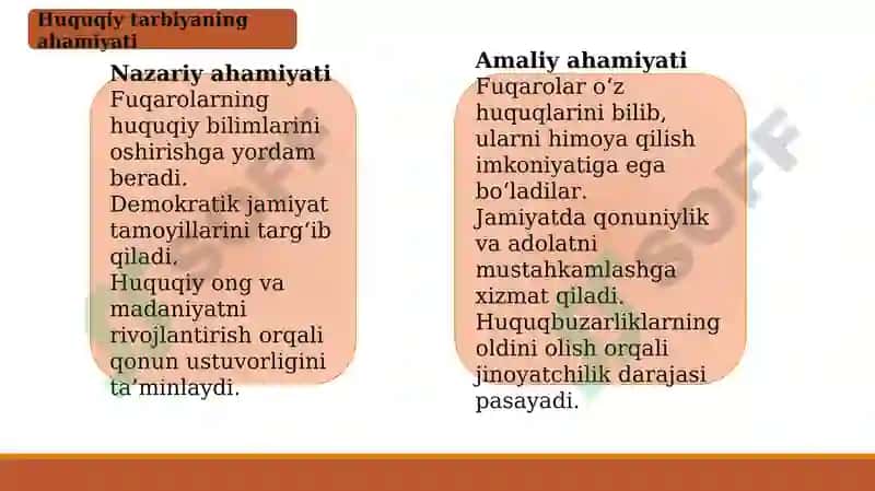 Huquqiy tarbiya tizimini insonparvarlik yo'nalishida takomillashtirish 5