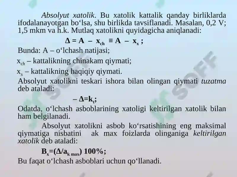 O’lchash xatoliklari va noaniqlik 5