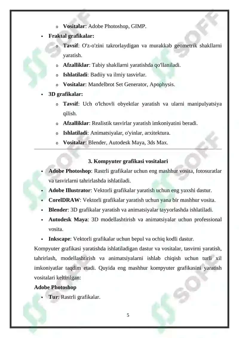 Kompyuter grafikasi 5