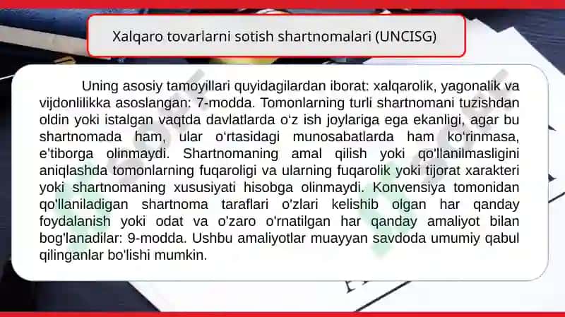 Xalqarotovarlarni sotish shartnomalari va Incoterm Shartnomalari 5