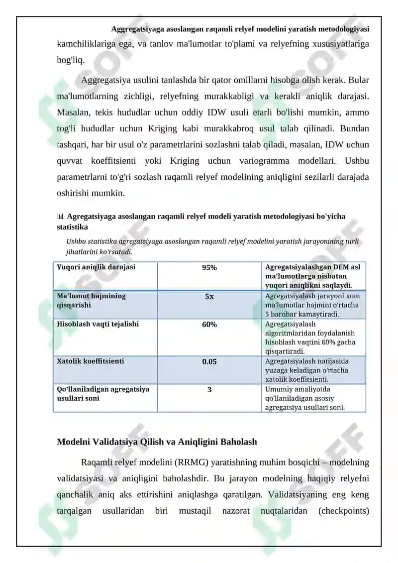 Aggregatsiyaga asoslangan raqamli relyef modelini yaratish metodologiyasi 5