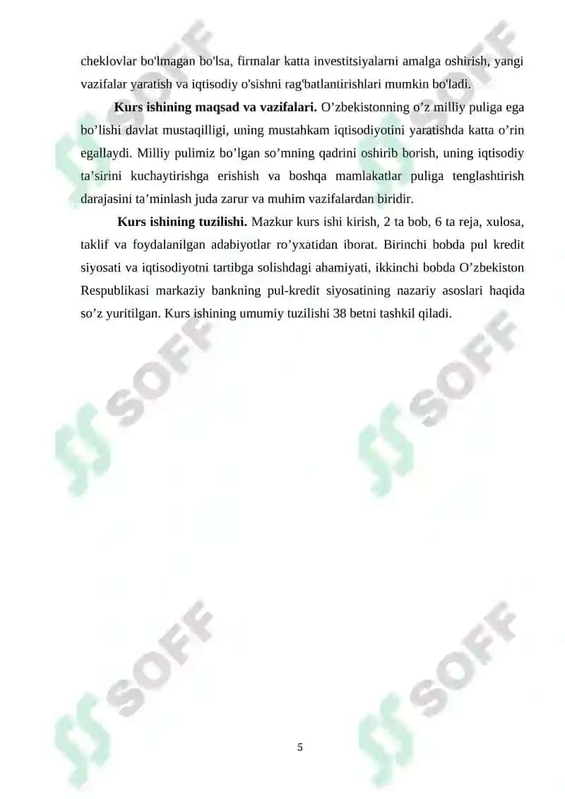"PUL-KREDIT SIYOSATINING MAQSADLARI VA VOSITALARI" 5