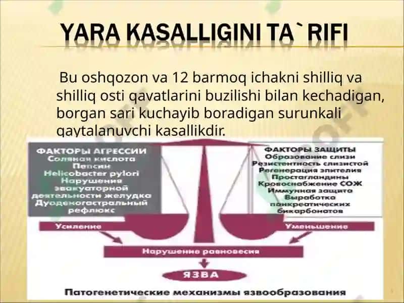 Oshqozon yara kasalligi etiologiyasi va patogenezidagi zamonaviy aspektlar 5