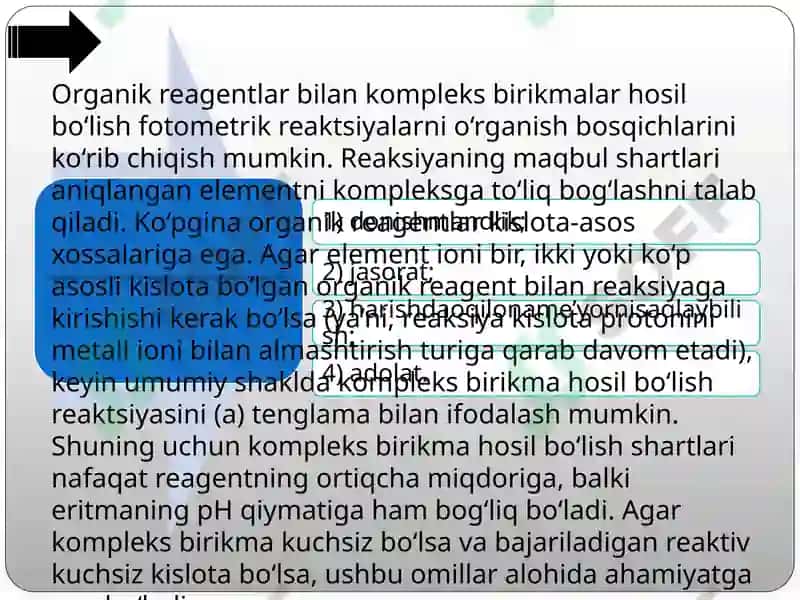 Kompleks birikmalarning kislota-asos xossalari 5