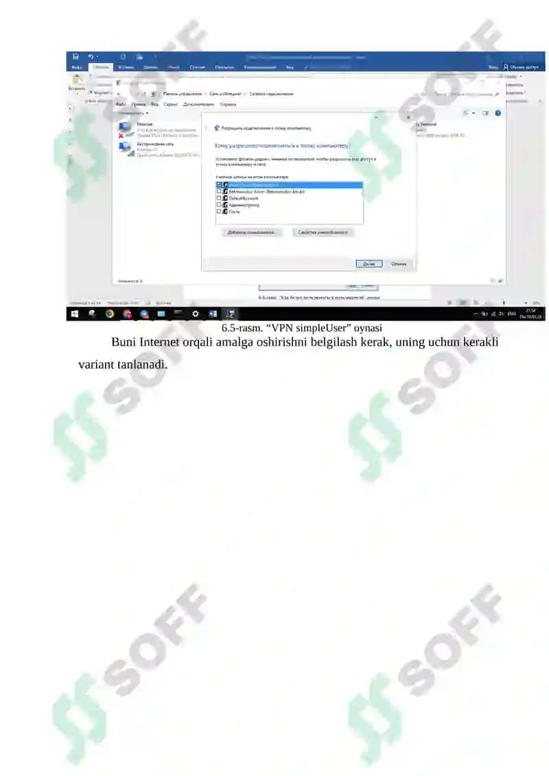 Windows OT da VPN tarmog‘ini sozlash 5