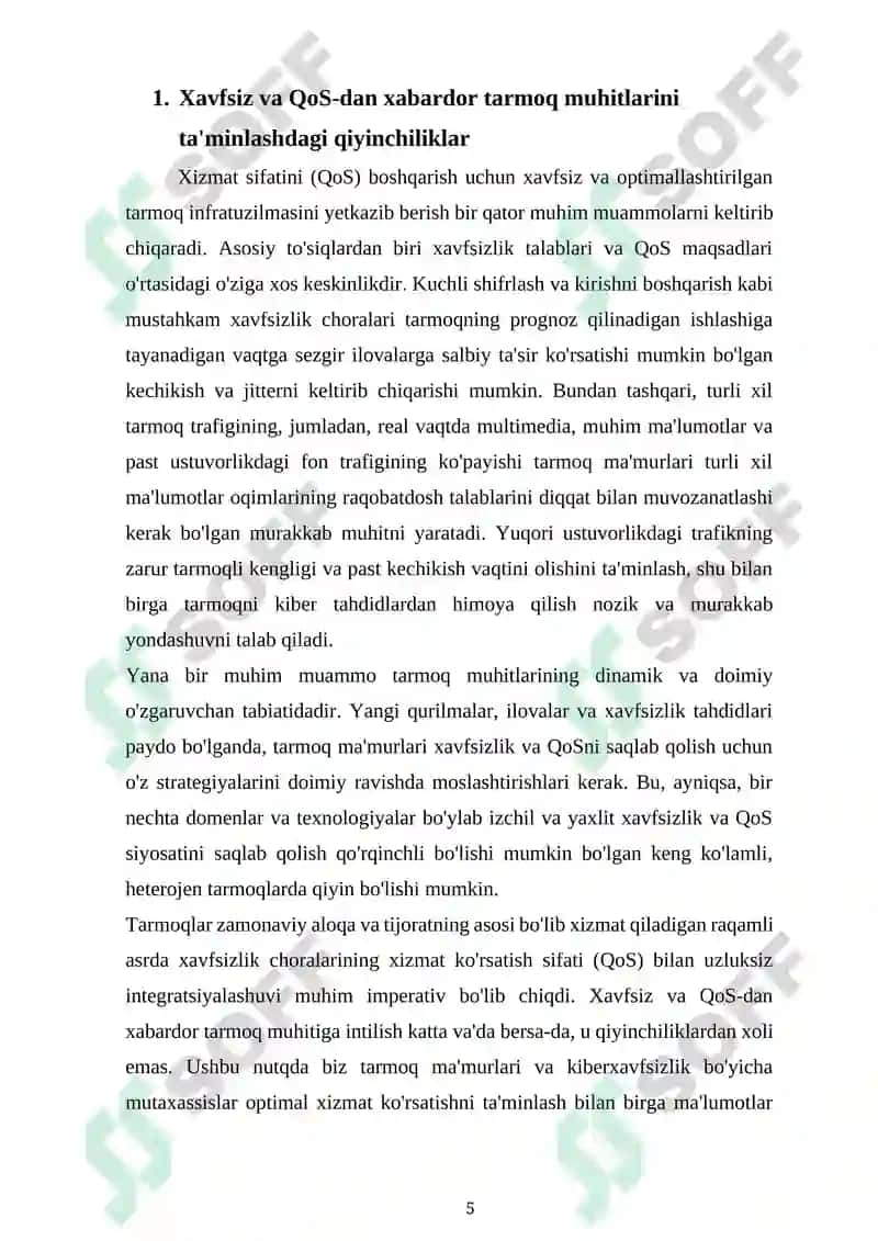 EESP QoS boshqaruvini qo'llab-quvvatlaydigan xavfsizlik protokoli 5