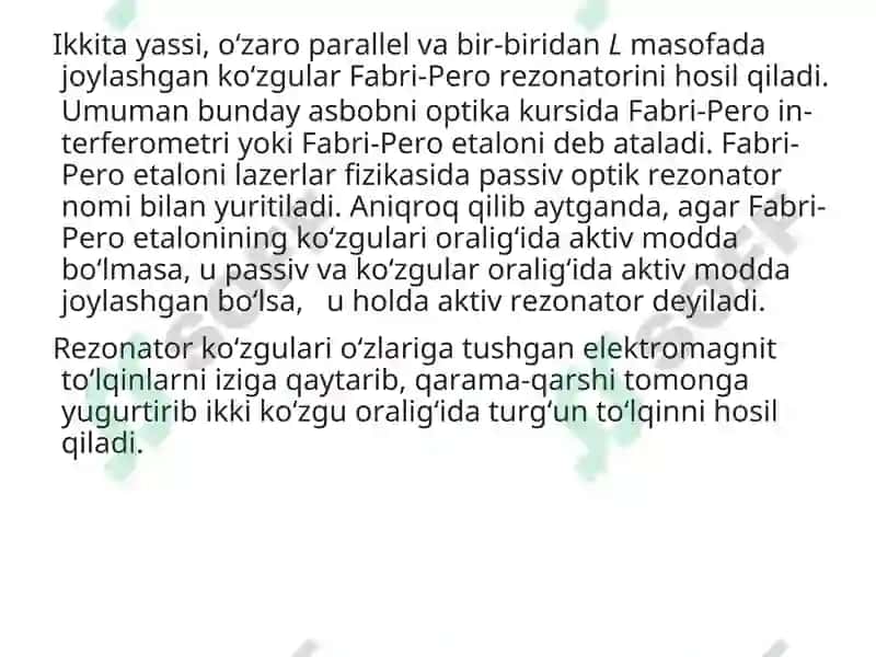 Lazer asbobining rezonatori 5