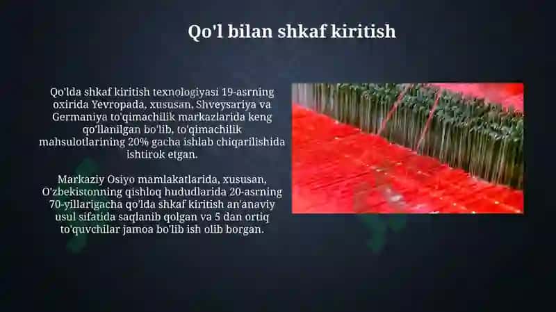 Zamonaviy to'quv dastgohlarining Homuza hosil qiluvchi mexanizmlari 5