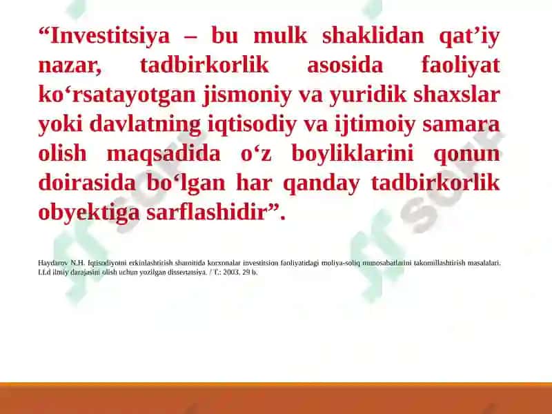 Korxonaning investitsion va innovatsion faoliyati 5
