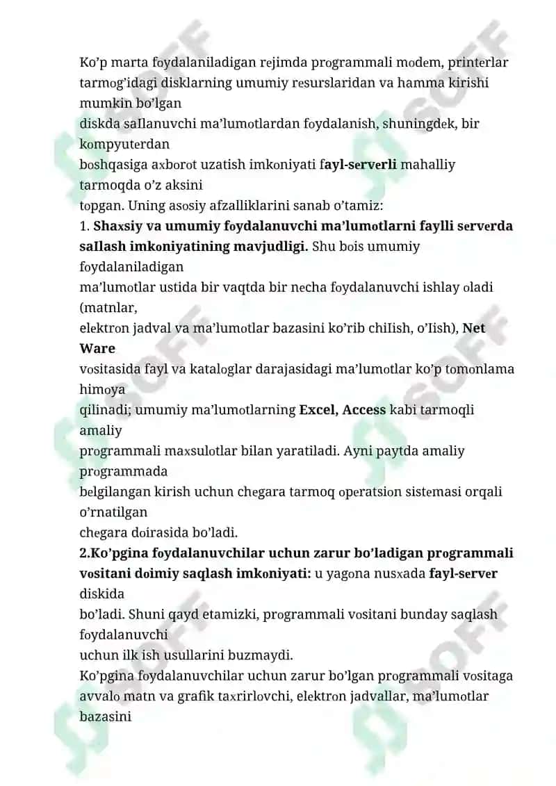 Kompyuter tarmoqlari, global tarmoqlar 5