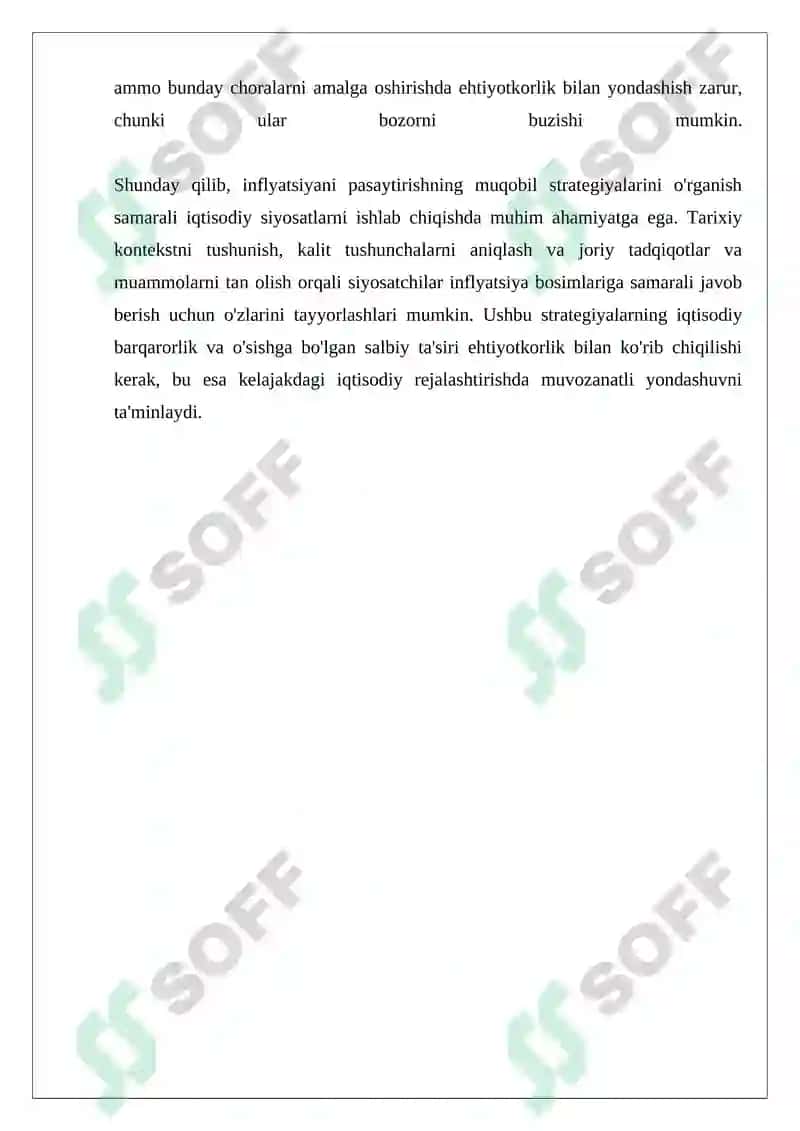 Inflyatsiyani Pasaytirishning Muqobil Strategiyalari 5