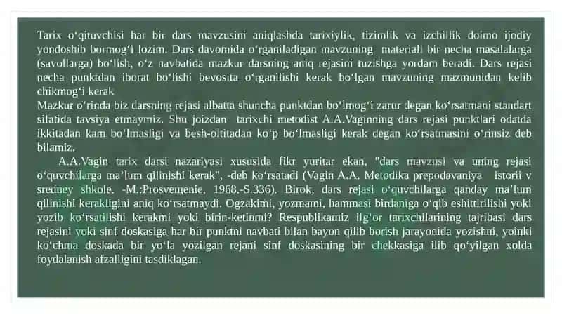 Tarix darslari, uningxillari va tuzilishi 5