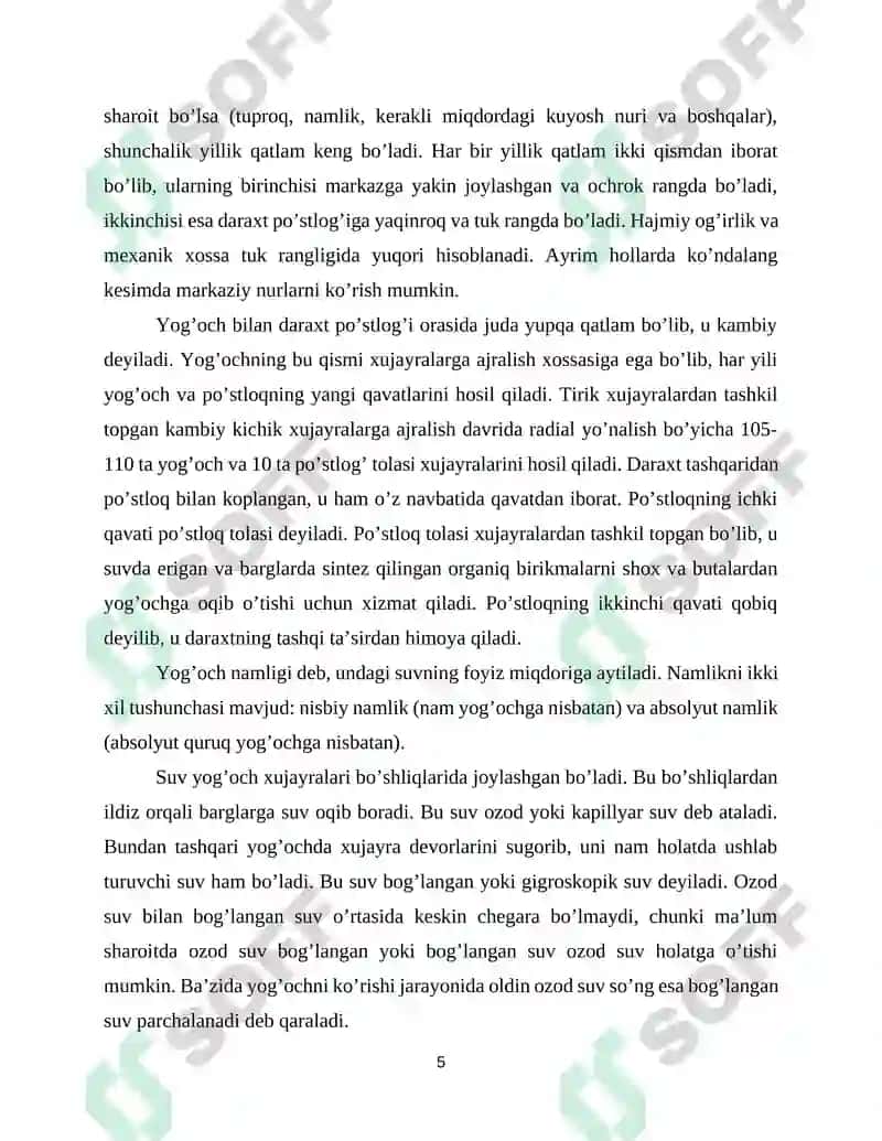 Yog'och xomashyoning mustahkamligi qattiqligi qayishqoqligi plastikligi mortligi va sifatiga qo’yiladigan talablarni o’rganish 5
