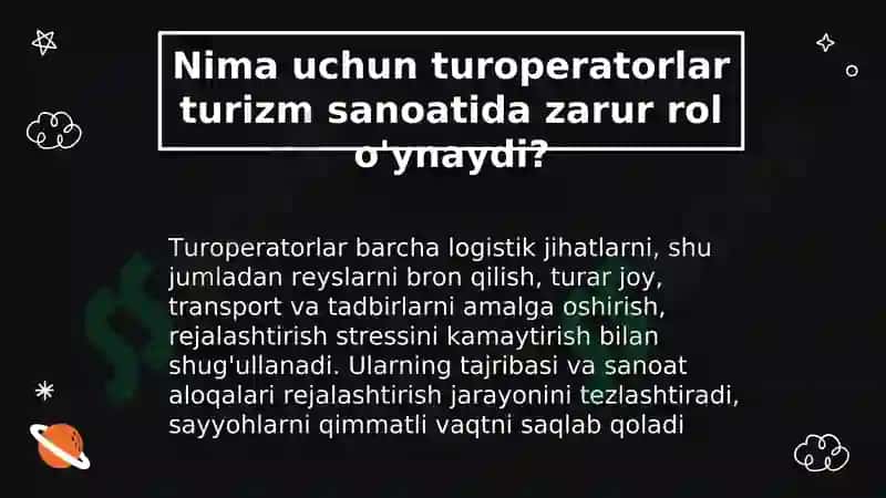Turoperatorlik biznesini rivojlantirishning tashkiliy asoslari 5