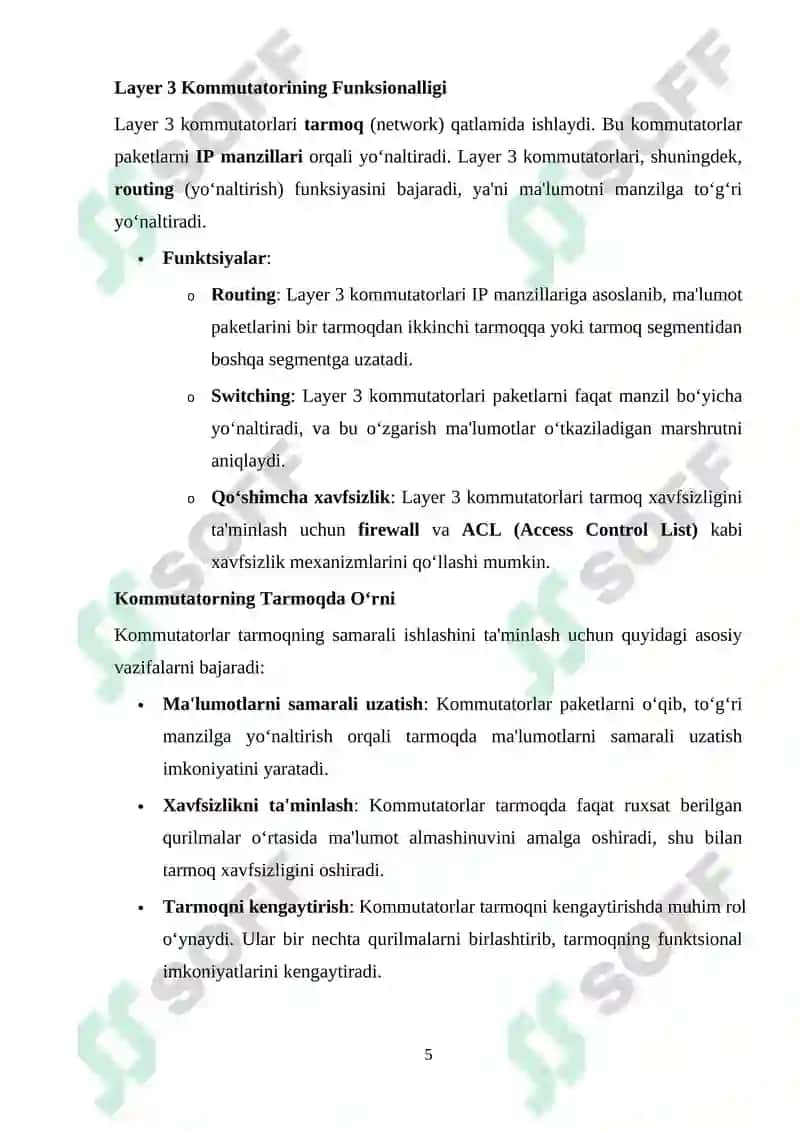 Kanal pog‘onasining protokollari (Frame Relay, ATM, Ethernet). Kommutatorning funksional modeli, turlari va MAC-jadvalning ishlash tamoyillari 5