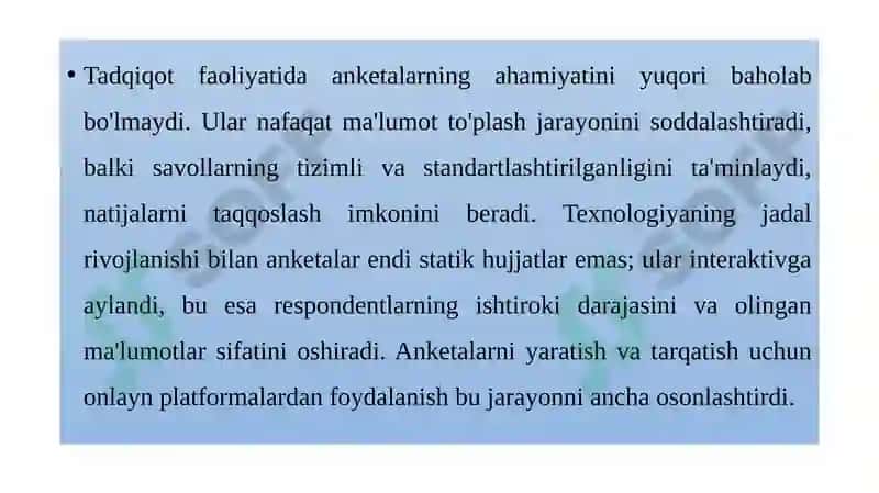 Tadqiqot usullari va ko'nikmalar 5