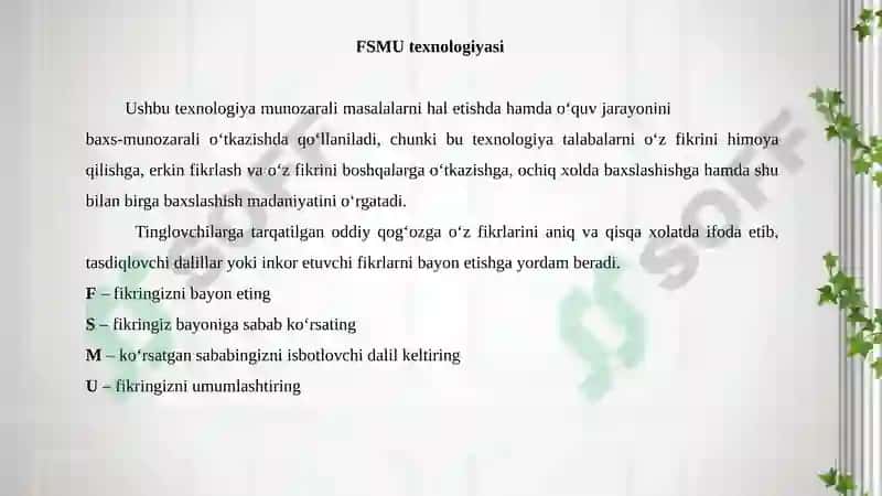 SEMINAR MASHG‘ULOTI 5