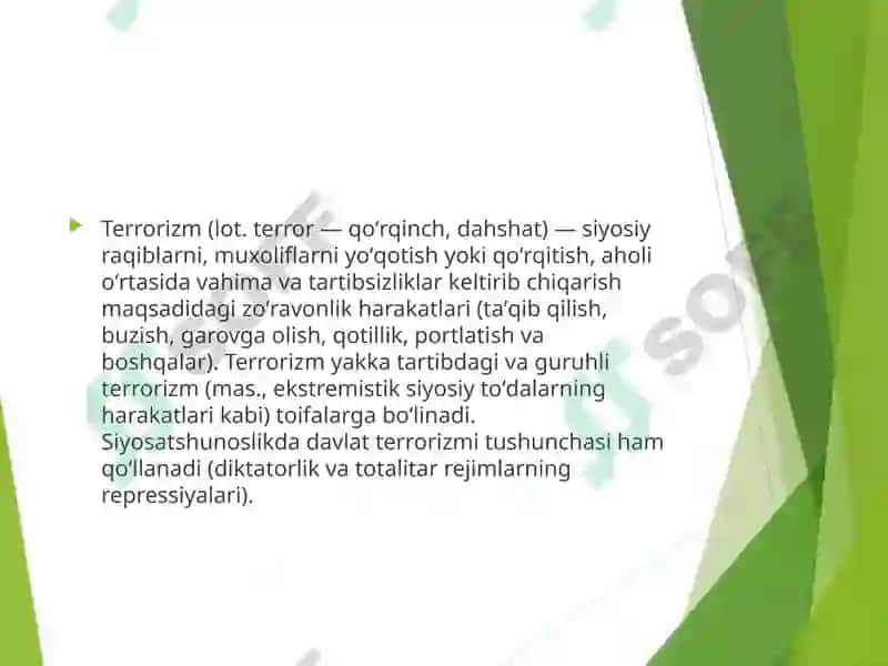 Diniy ekstremizm va terrorizm mafkura va amalyot,qarshi kurashish strategiyasi. 5
