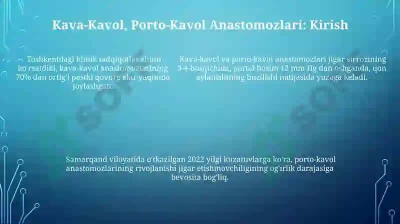 Kava-Kavol, Porto-Kavol Anastomozlar 5
