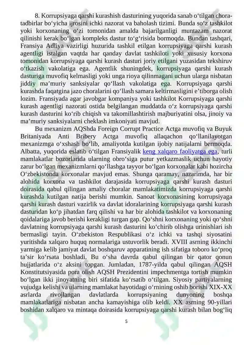 JAHON TAJRIBASIDA KORRUPSIYAGA QARSHI KURASH MEXANIZMLARI 5